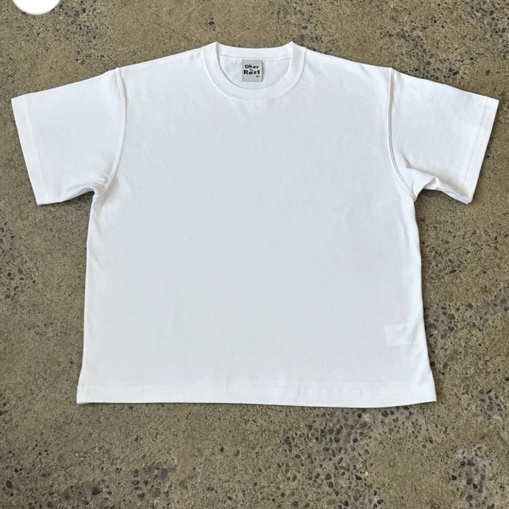 Okay to rest white tee Small